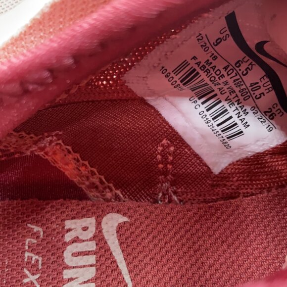 Nike Free Run Flyknit 2018 Womens Running Shoes US 9 Pink/Red Lightweight Breath - Picture 5 of 5